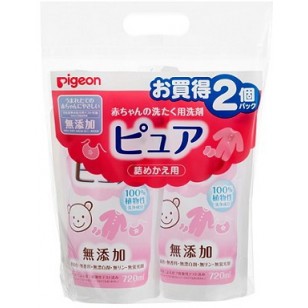 Pigeon 嬰兒無添加衣服洗衣液 720ml x 2 (補充庄)(日本內銷版)